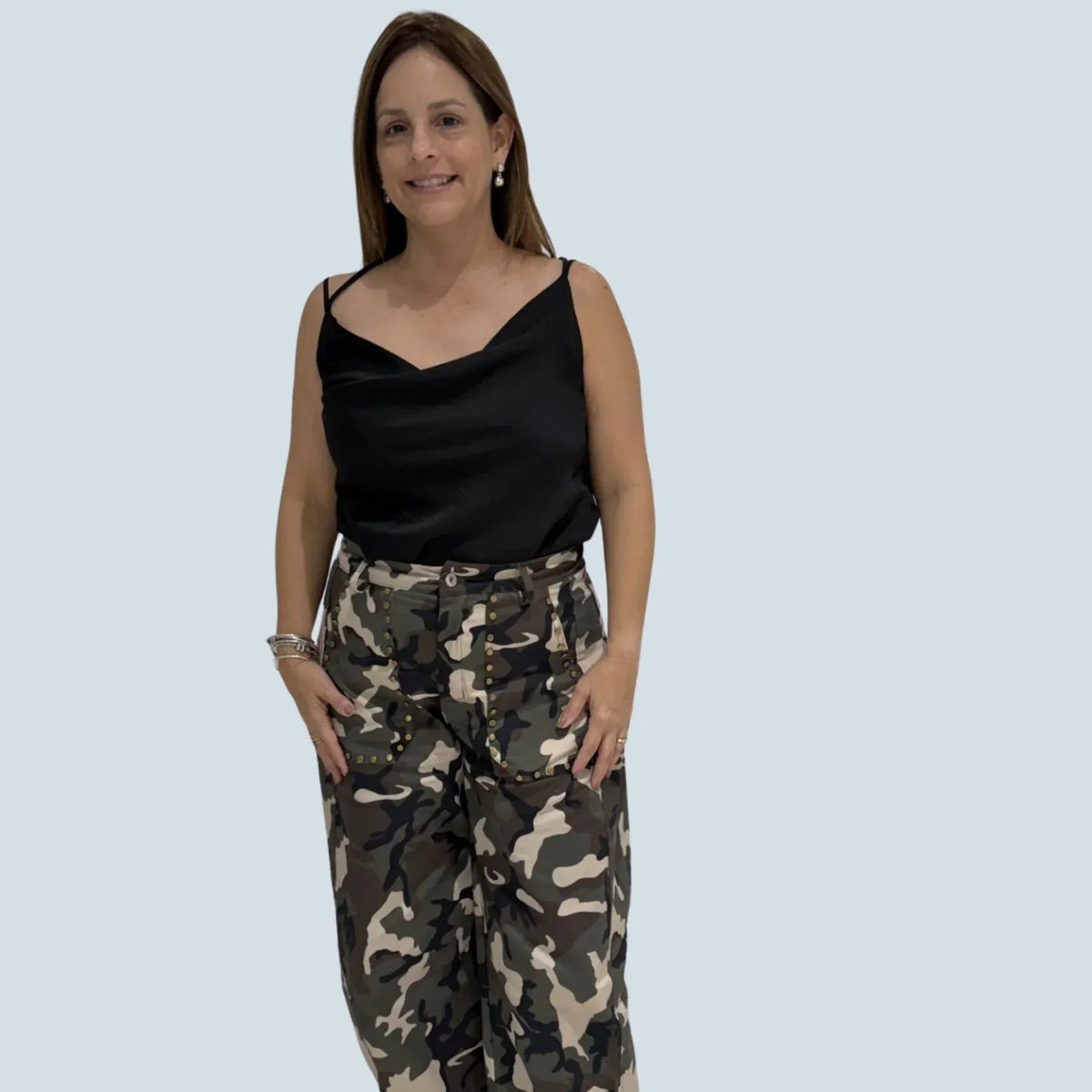 eBoutike Bottom Camouflage Barrel Pants Olive Camo / S/M