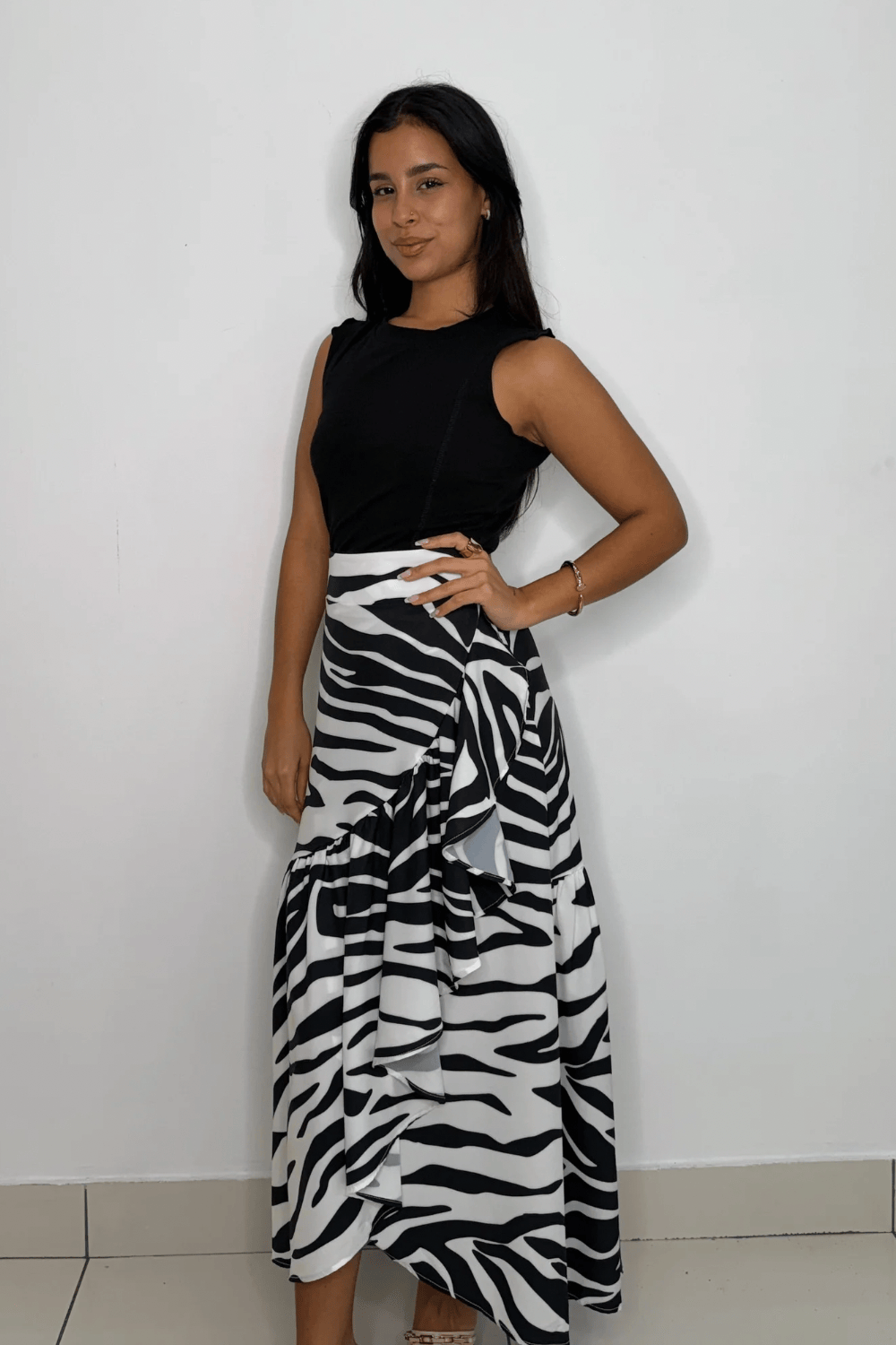 eBoutike Bottom Wrap Around Zebra Print Skirt
