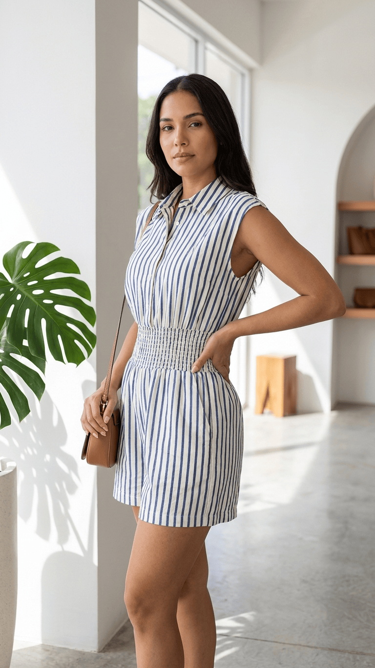 eBoutike Jumpsuit Striped Romper
