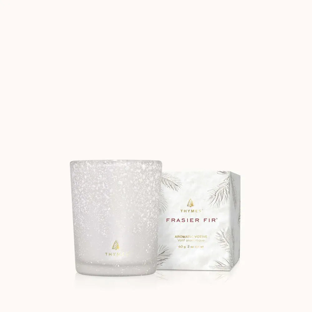 Thymes Fragance Frasier Fir Flocked Votive Candle