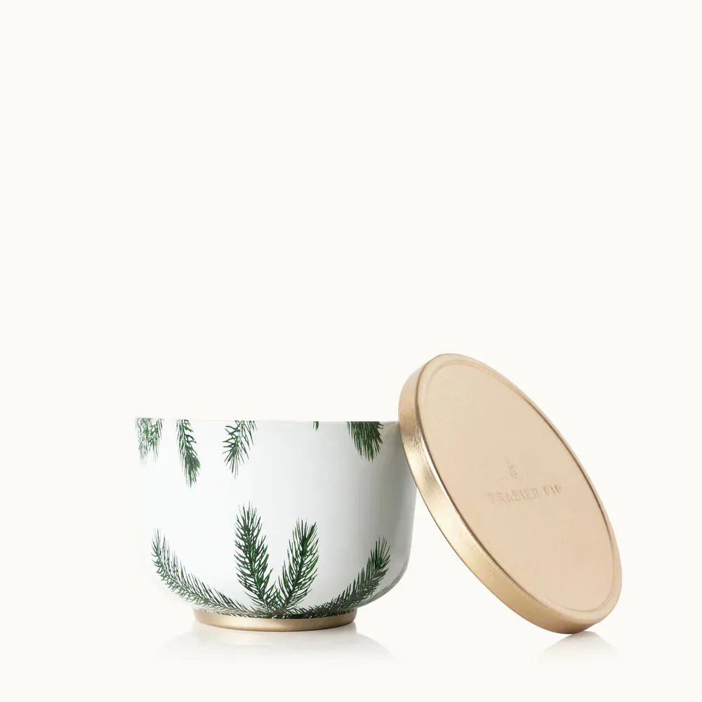 Thymes Fragrance Frasier Fir Candle Tin with Gold Lid