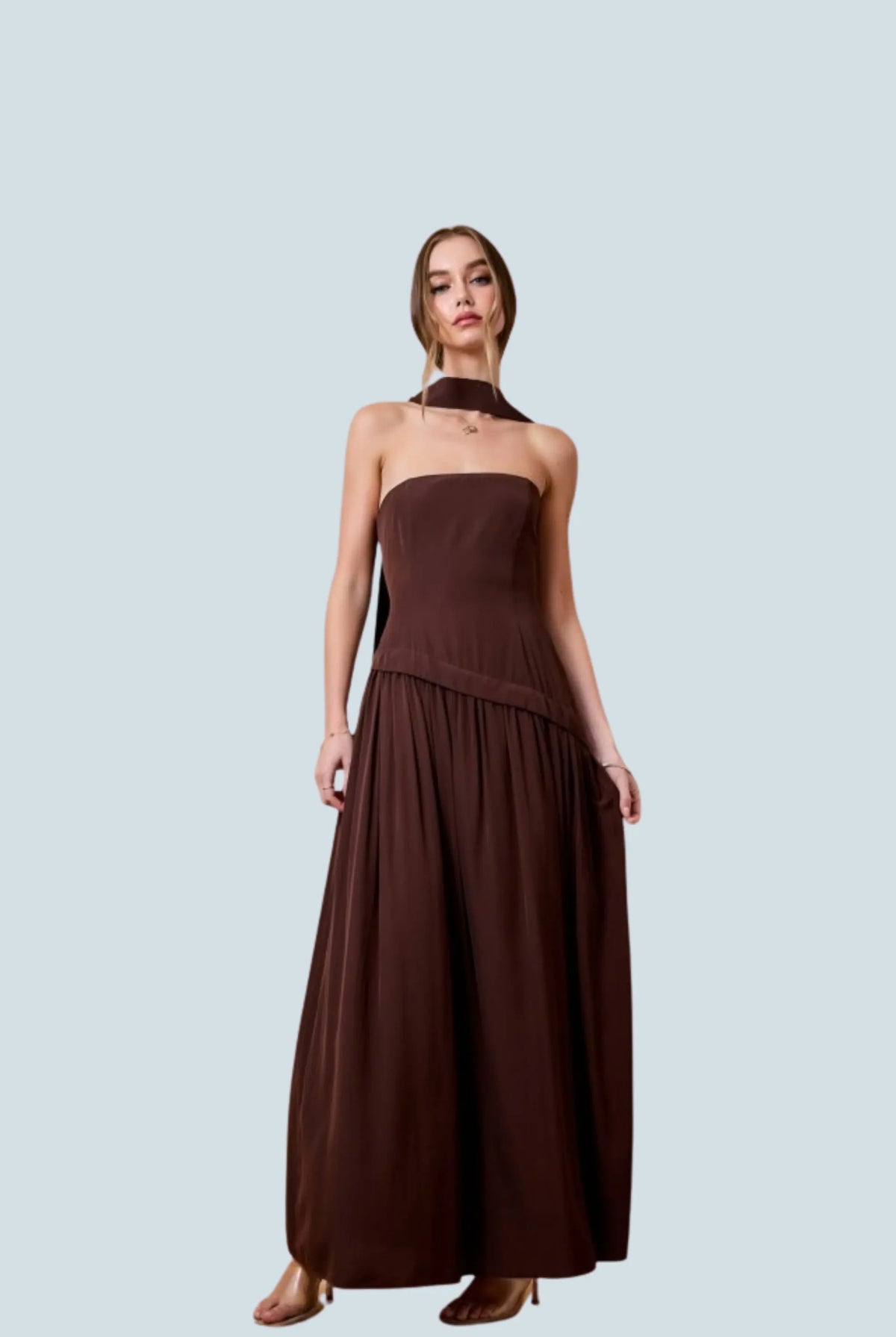 eBoutike Dress Asymmetrical Drop Waist Midi Maxi Dress