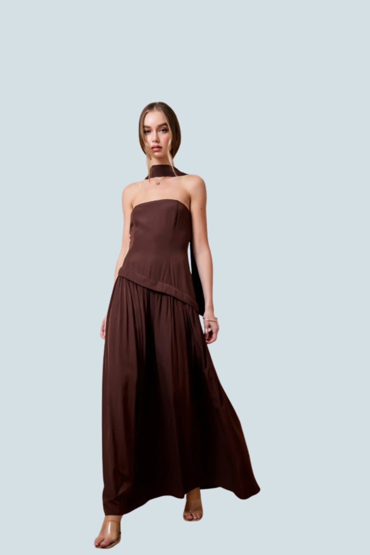 eBoutike Dress Asymmetrical Drop Waist Midi Maxi Dress