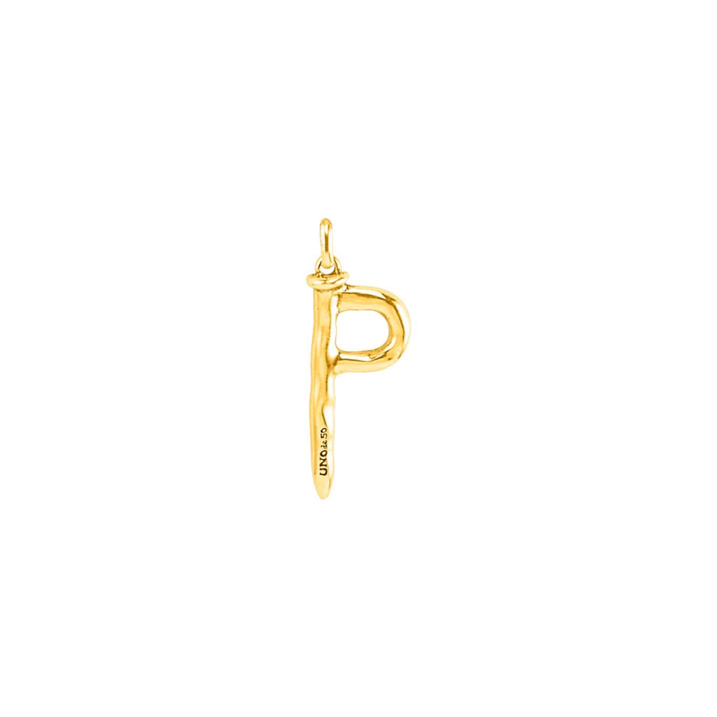 UNOde50 Charms & Pendants 18K gold-plated letter P pendant