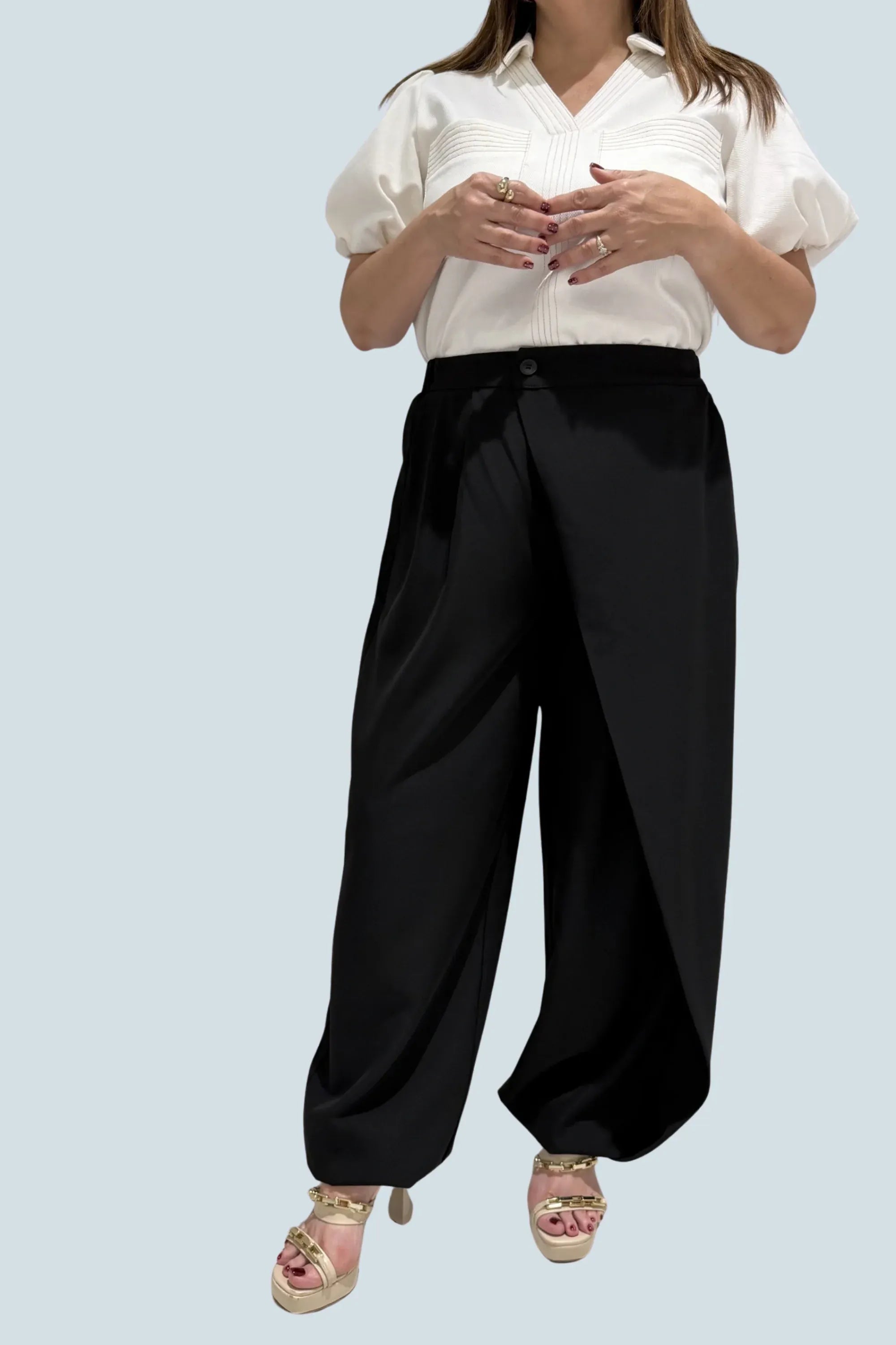 eBoutike Bottom Wrap Front Balloon Woven Pants