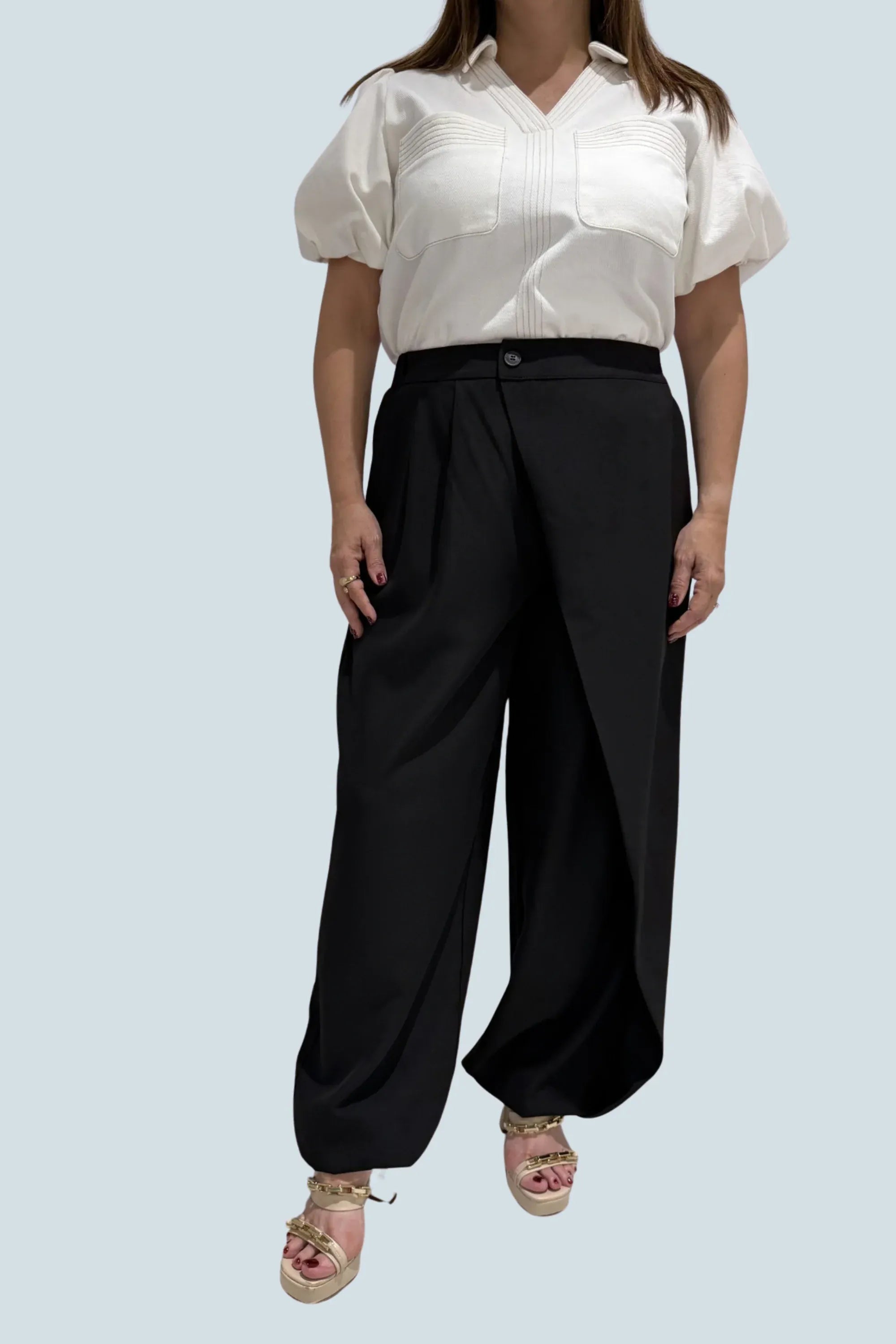 eBoutike Bottom Wrap Front Balloon Woven Pants