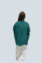 eBoutike Top Puff Wide Long Sleeve Button Down Shirt
