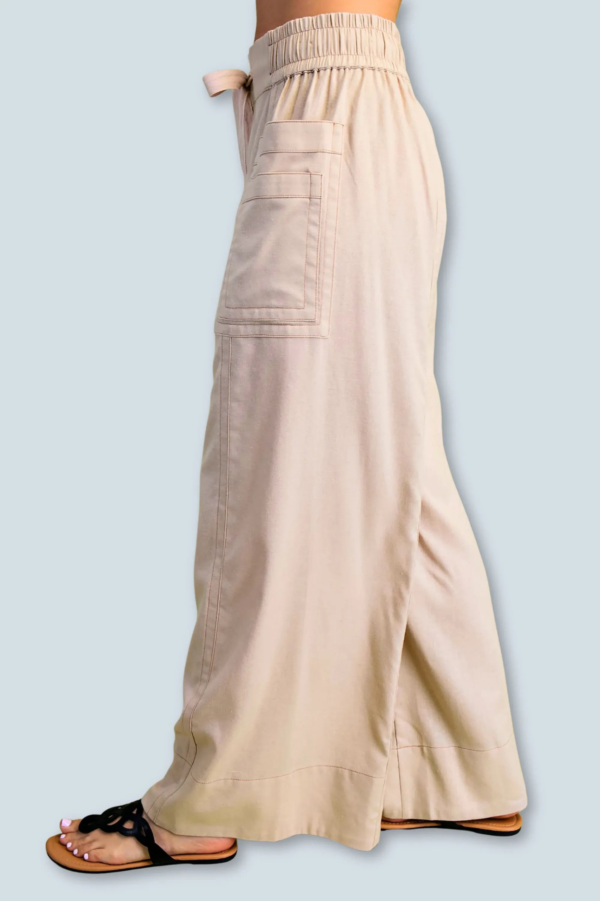 eBoutike Bottom Linen Wide Leg Pants