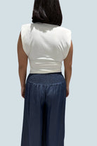eBoutike Top Draped Cowl-Neck Top