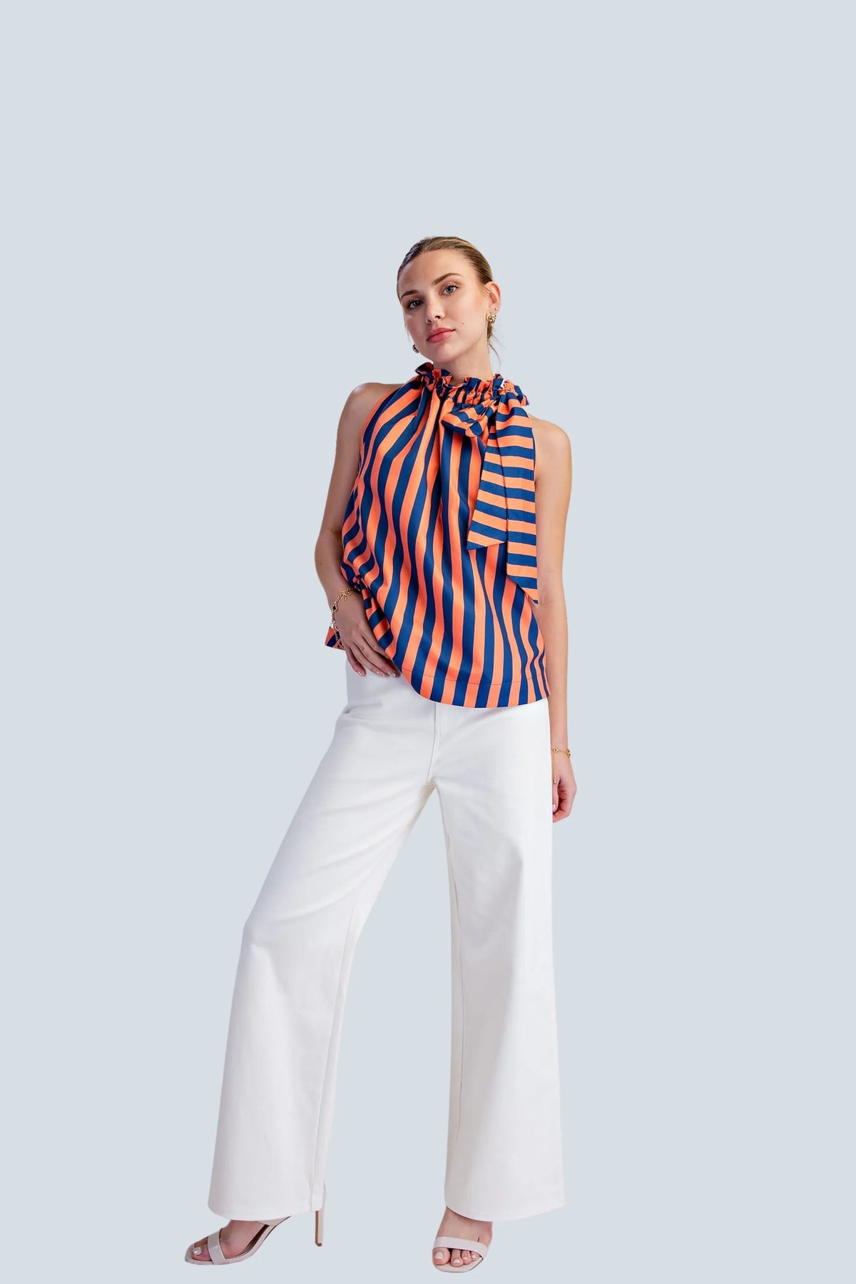 eBoutike Bottom High-Waist Straight Stretchy Pants