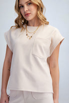 eBoutike Top Round Neck Drop Shoulder Top