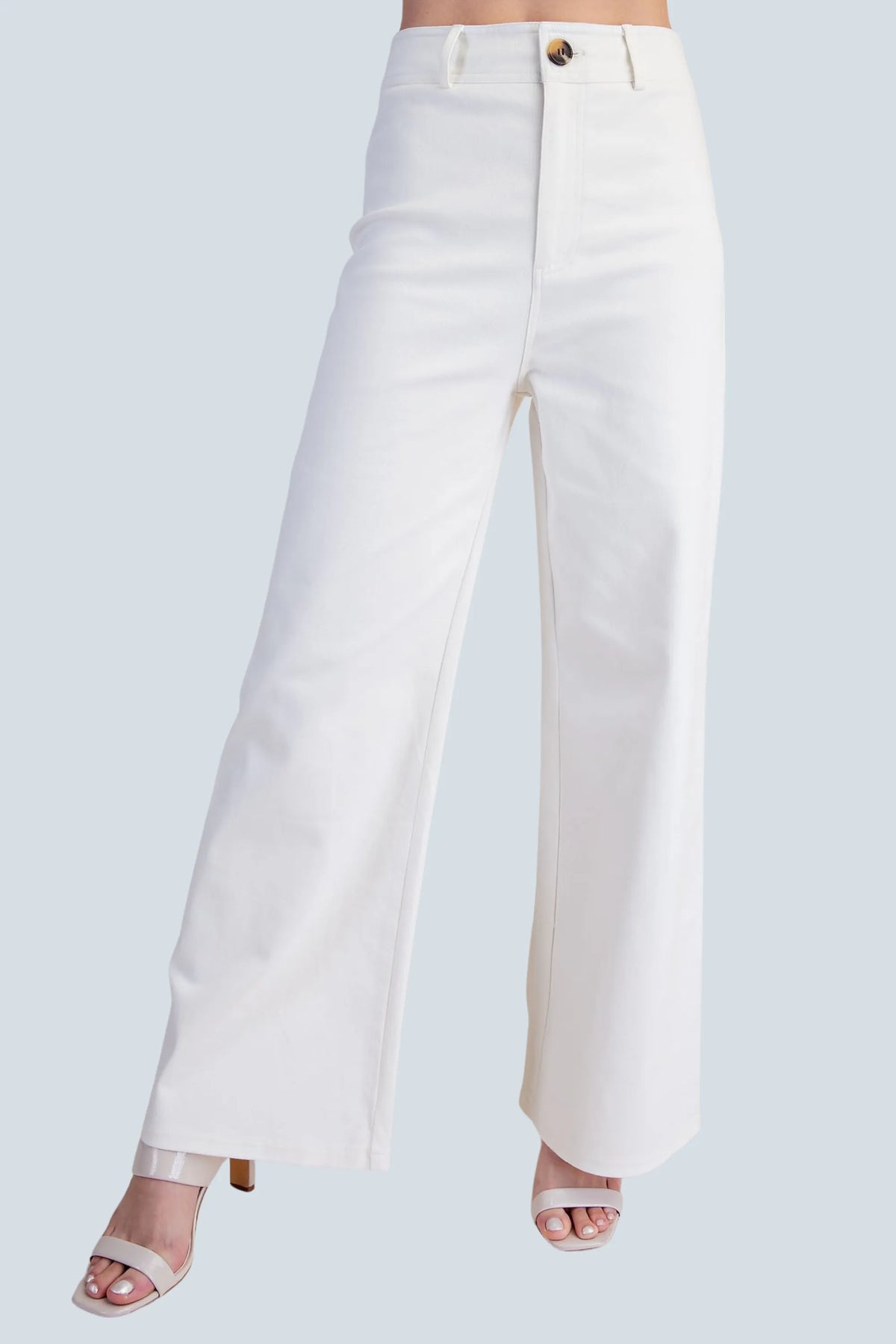 eBoutike Bottom High-Waist Straight Stretchy Pants