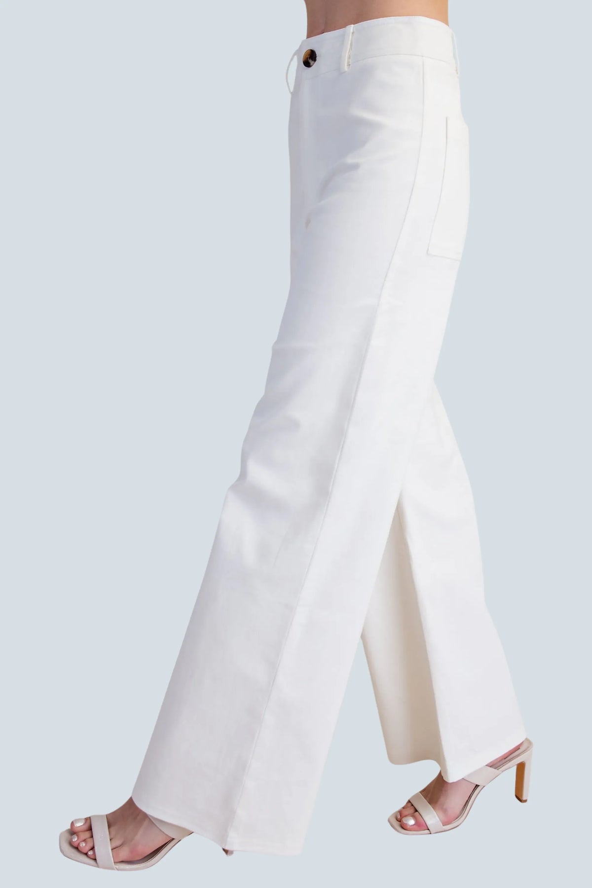 eBoutike Bottom High-Waist Straight Stretchy Pants