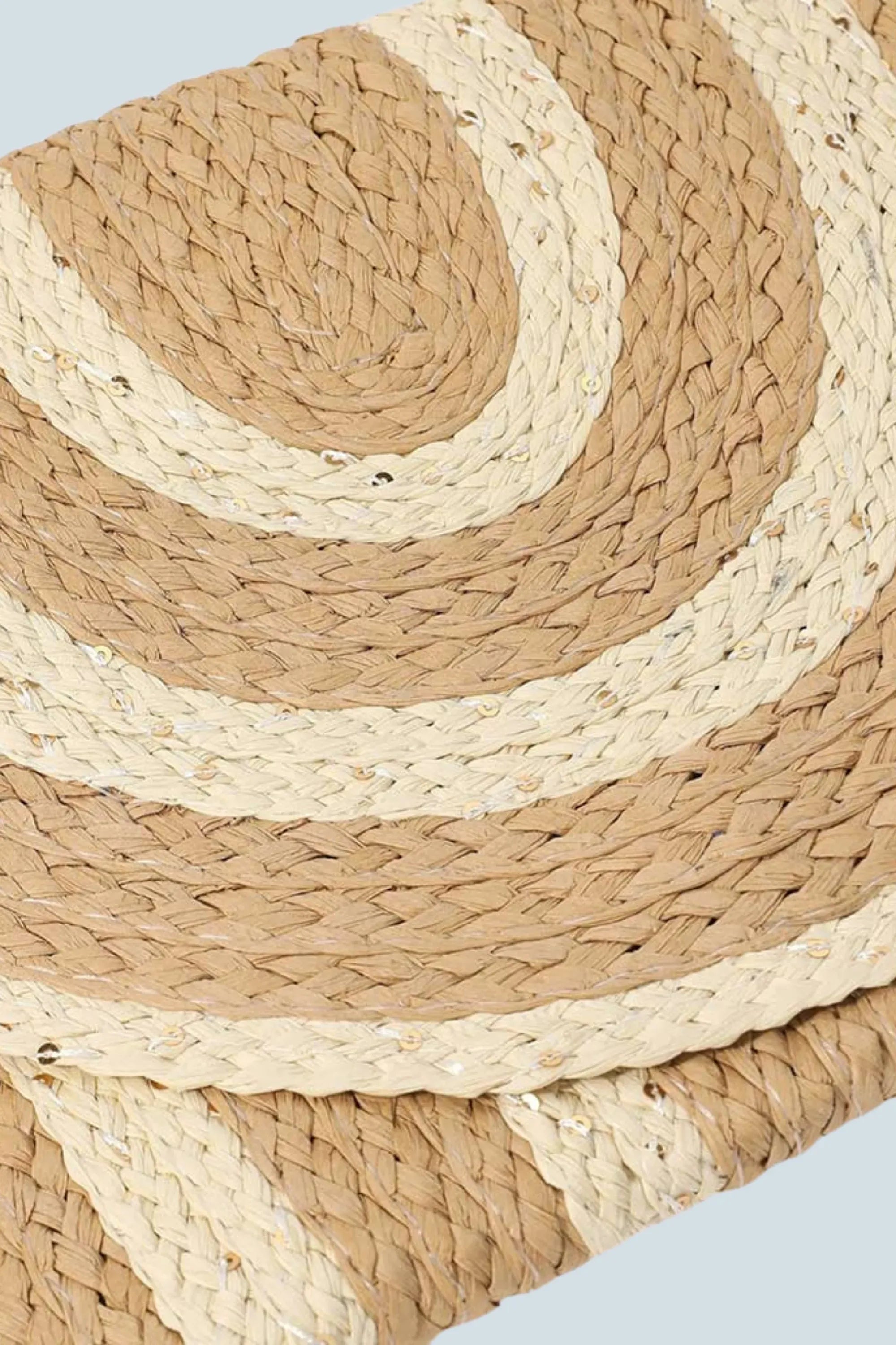 eBoutike Handbag Stitch Detail Straw Clutch / Crossbody Bag
