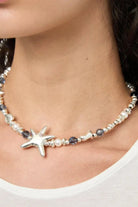 UNOde50 Necklace Starblue Necklace with crystals and big starfish