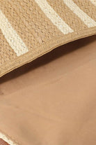 eBoutike Handbag Stitch Detail Straw Clutch / Crossbody Bag