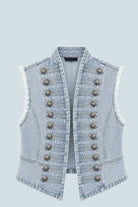 eBoutike Top Denim Napoleon Vest