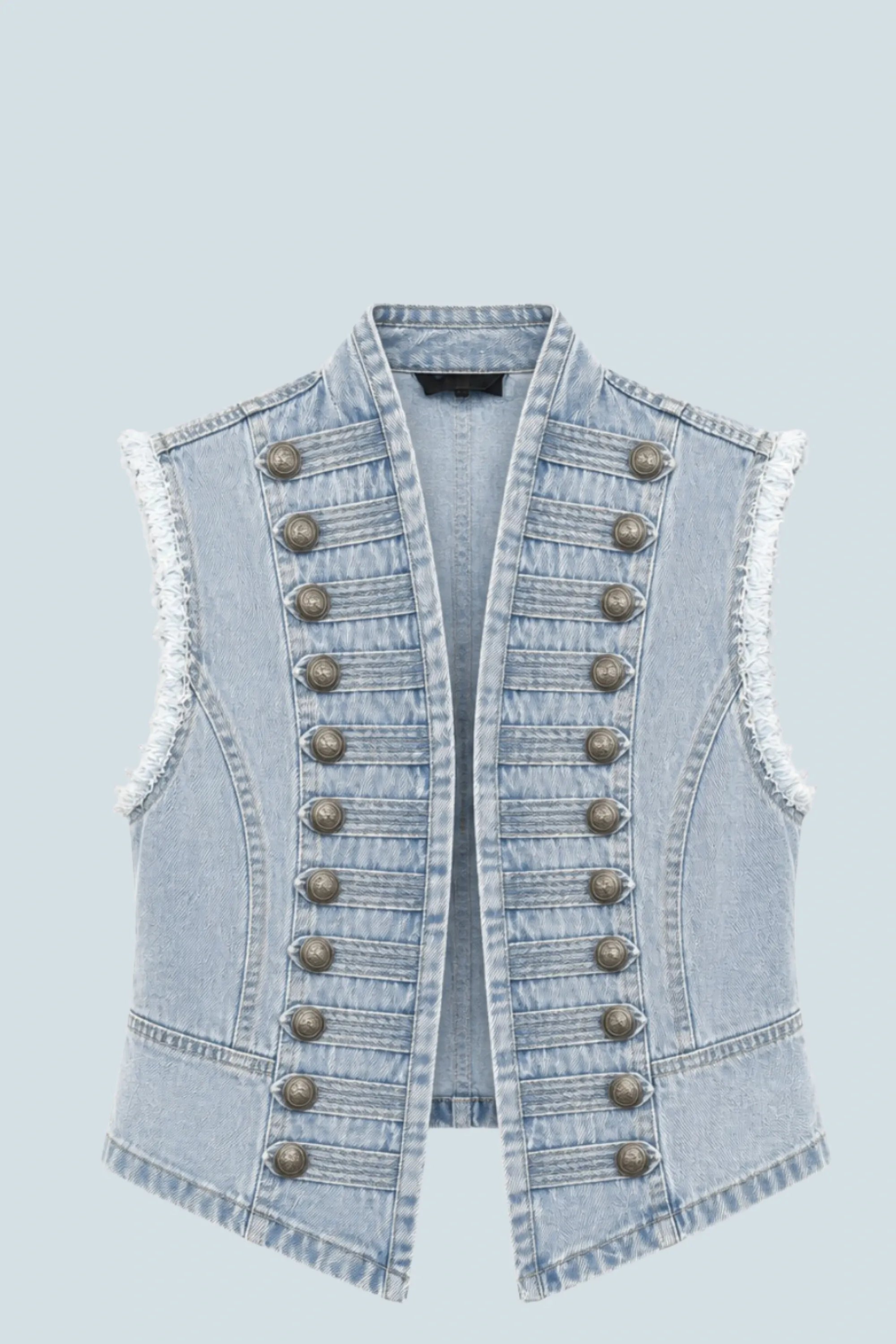 eBoutike Top Denim Napoleon Vest
