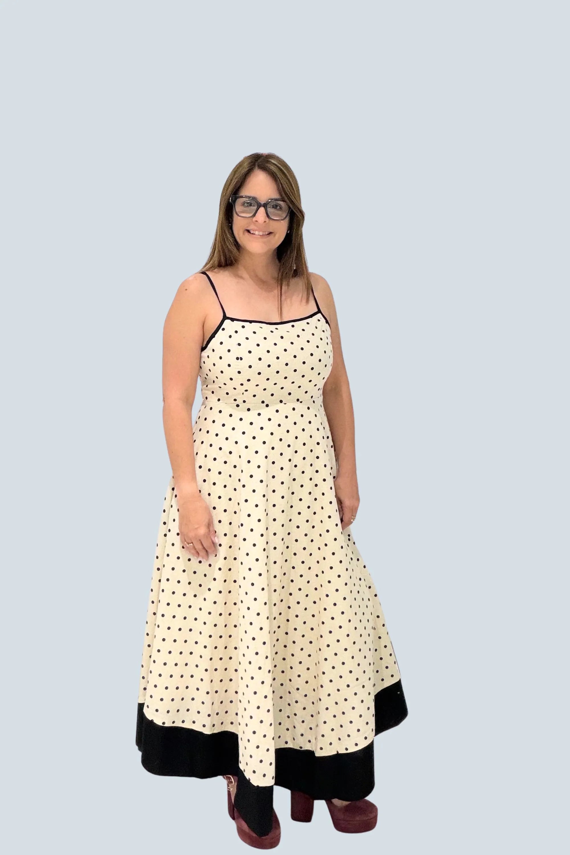 eBoutike Dress Polka Dot Midi Dress