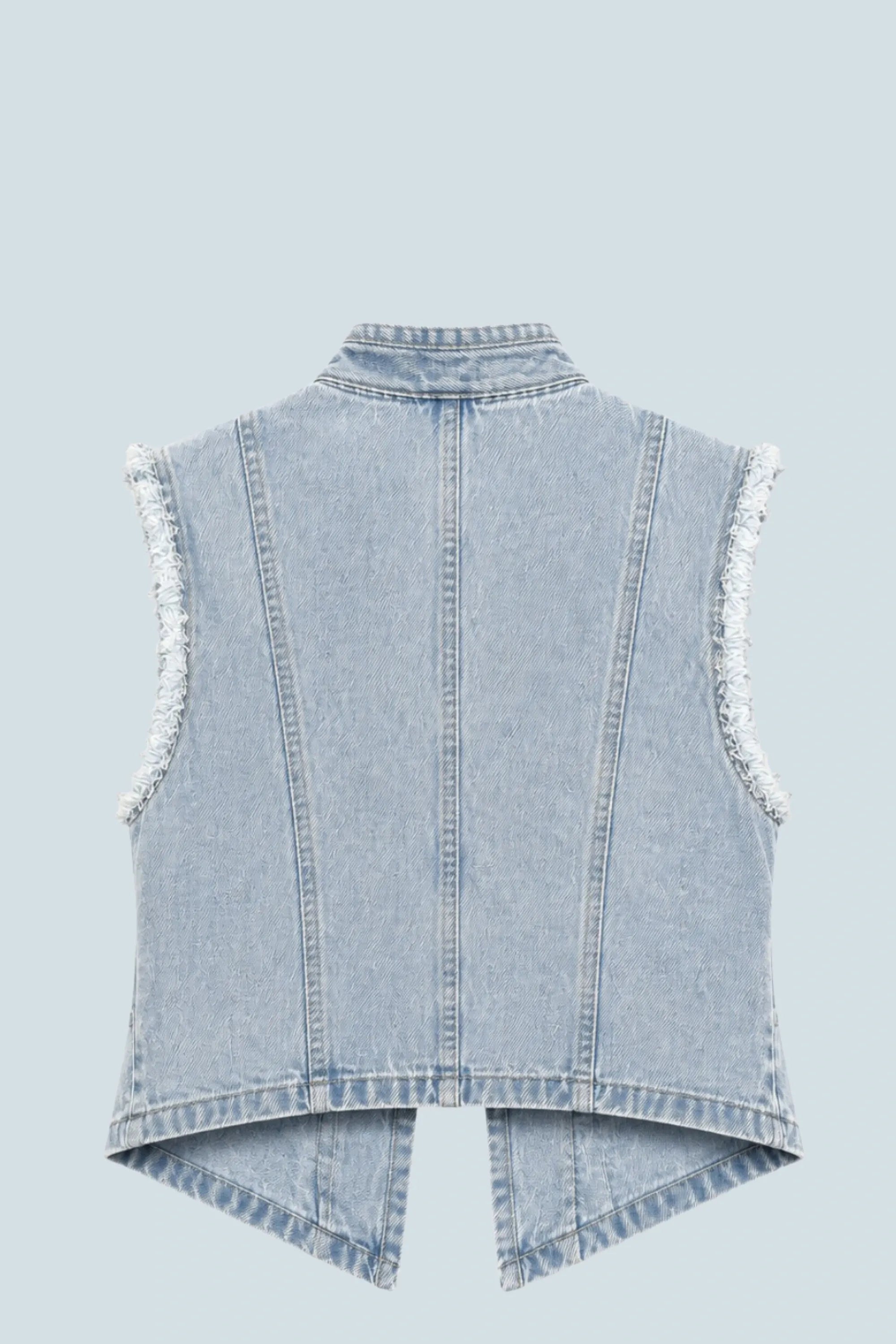 eBoutike Top Denim Napoleon Vest