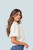 eBoutike Top V Neck Denim Top