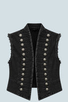 eBoutike Top Denim Napoleon Vest