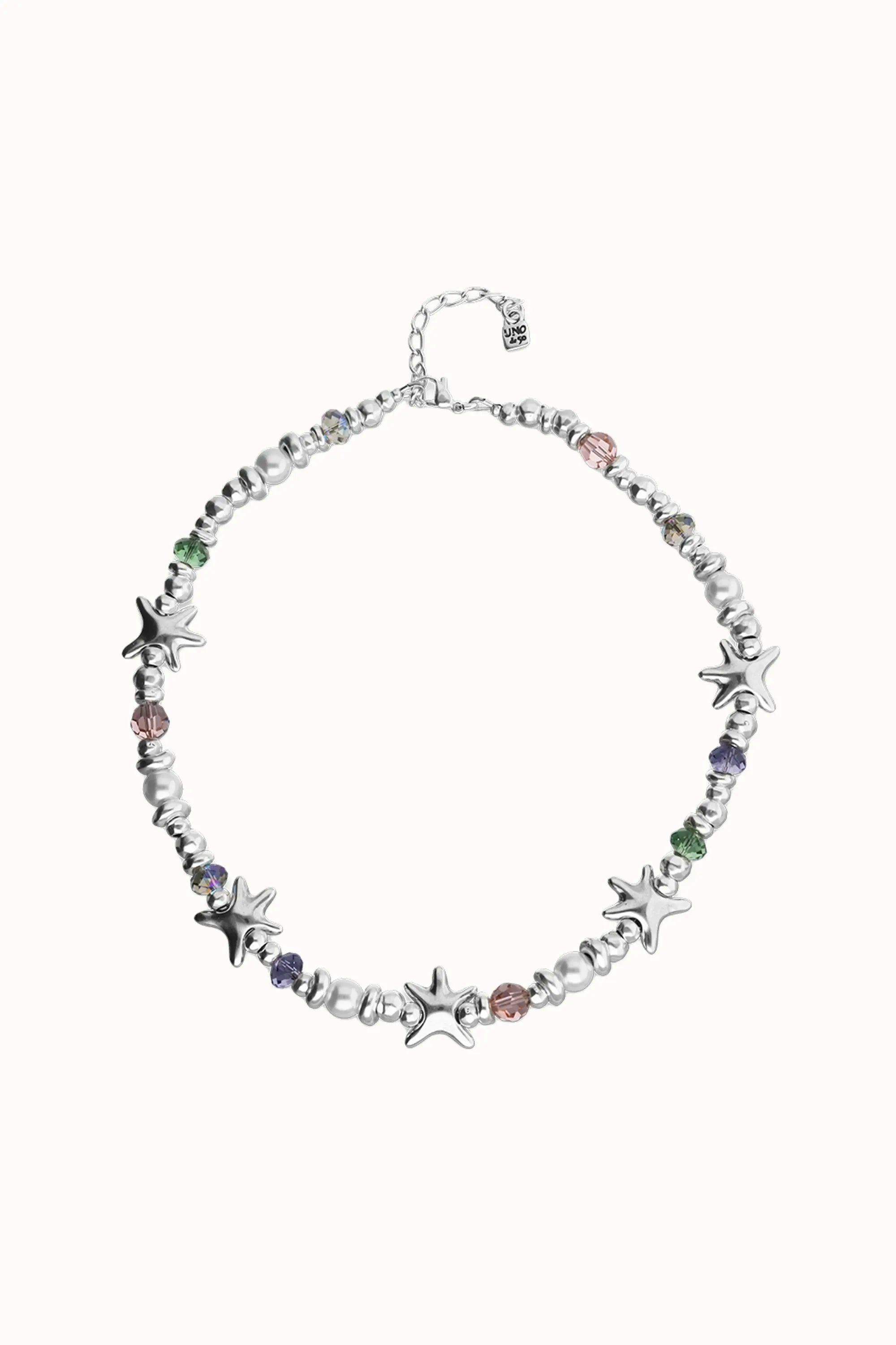 UNOde50 Necklace Espectro Short necklace with crystals and small starfishes