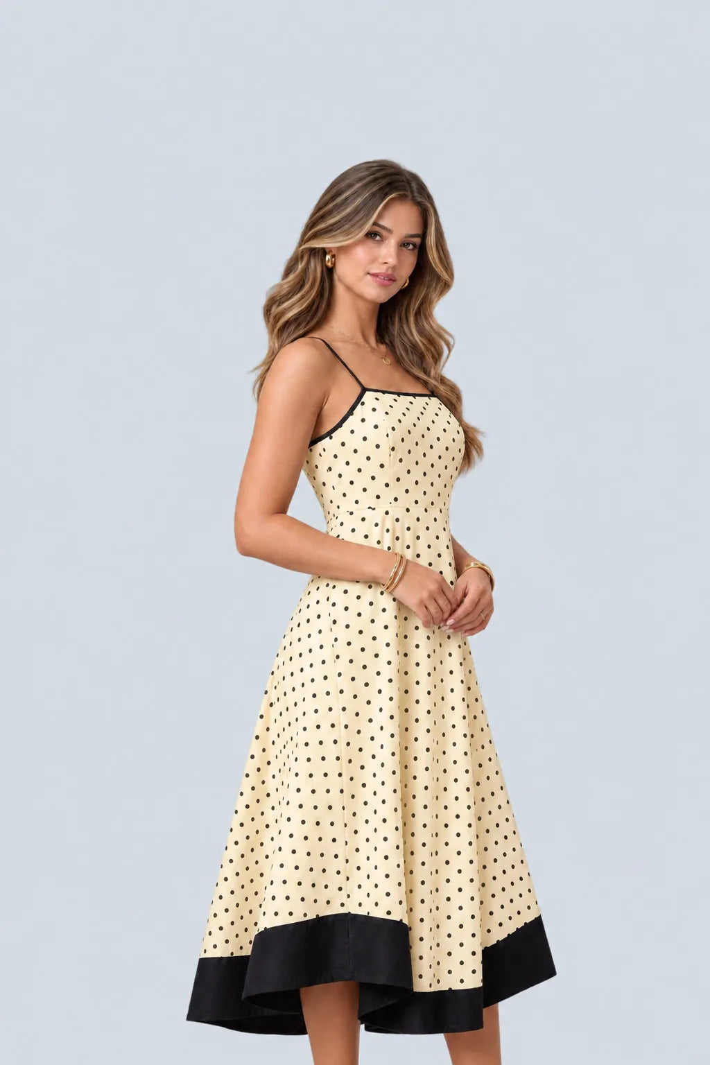 eBoutike Dress Polka Dot Midi Dress