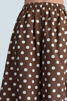 eBoutike Bottom Mid-Rise Volume Leg Elastic Band Polka Dot Pants