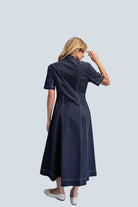 eBoutike Dress Collared Button Down Maxi Dress