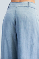 eBoutike Bottom Pintuck Denim Wide Leg Pants