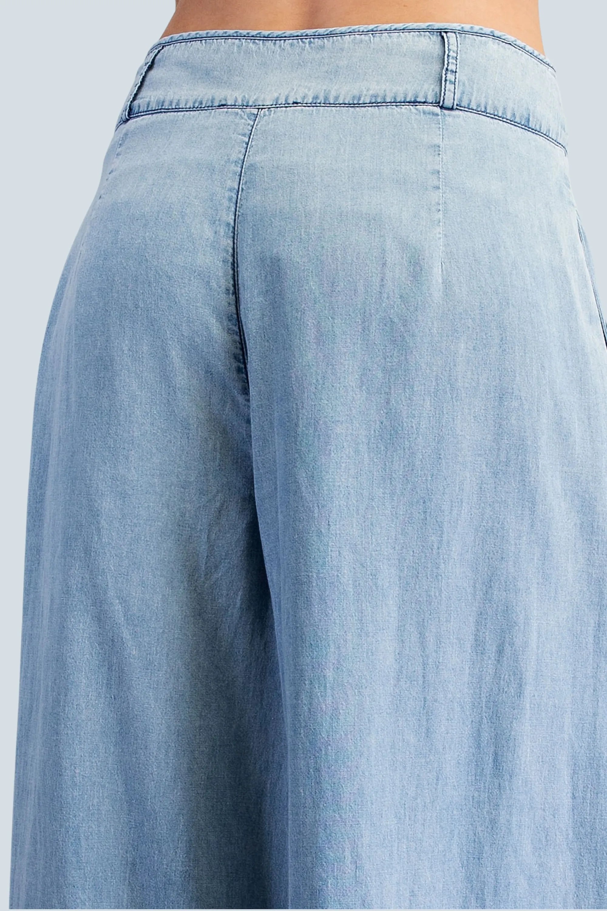 eBoutike Bottom Pintuck Denim Wide Leg Pants