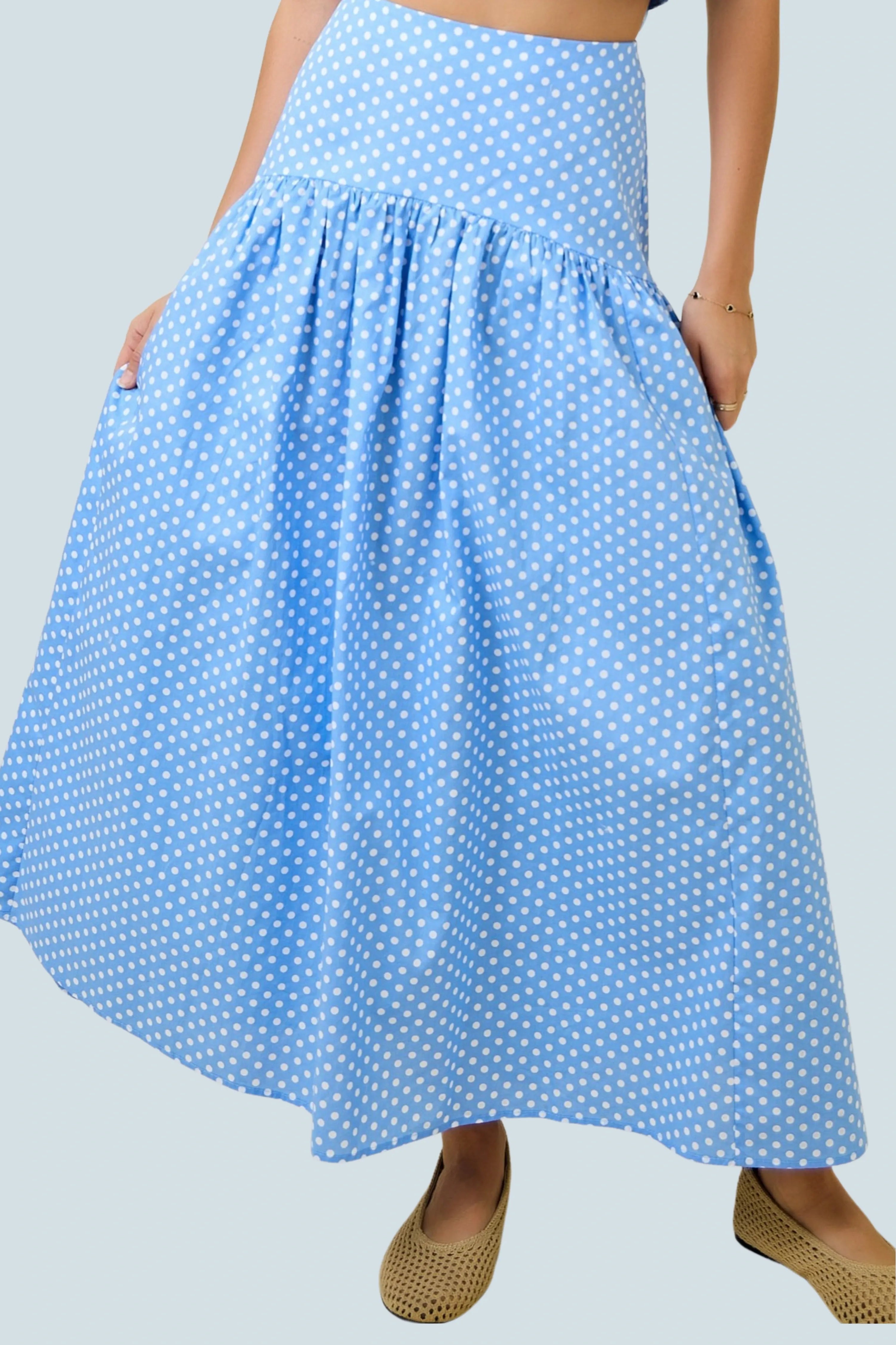 eBoutike Bottom Polka Dot Maxi Skirt Set