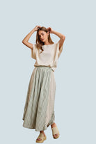 eBoutike Bottom Stripes Wide Leg Pants