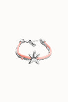 UNOde50 Bracelet Sisterstar Blue silk thread and metal bracelet with starfish
