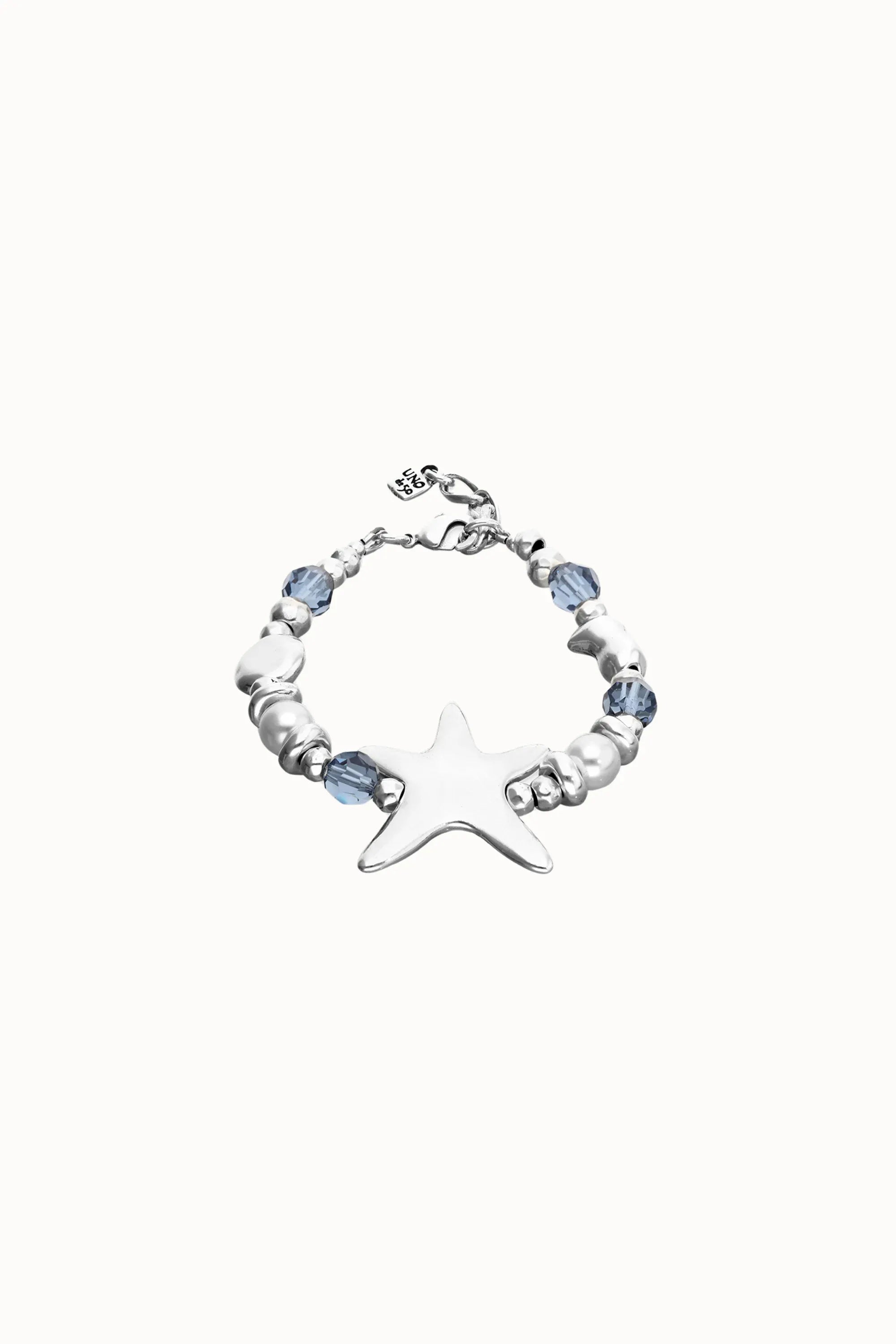 UNOde50 Bracelet Bracelet Starblue Elastic bracelet with blue crystals and starfish