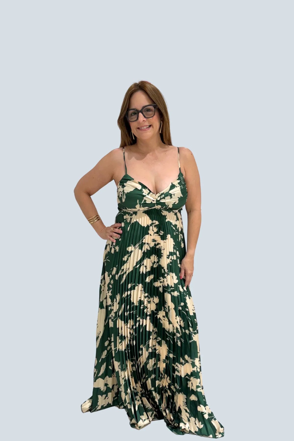 eBoutike Dress Floral Pleated Maxi Dress