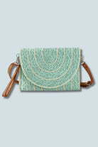 eBoutike Handbag Stitch Detailed Straw Clutch Bag / Crossbody Bag