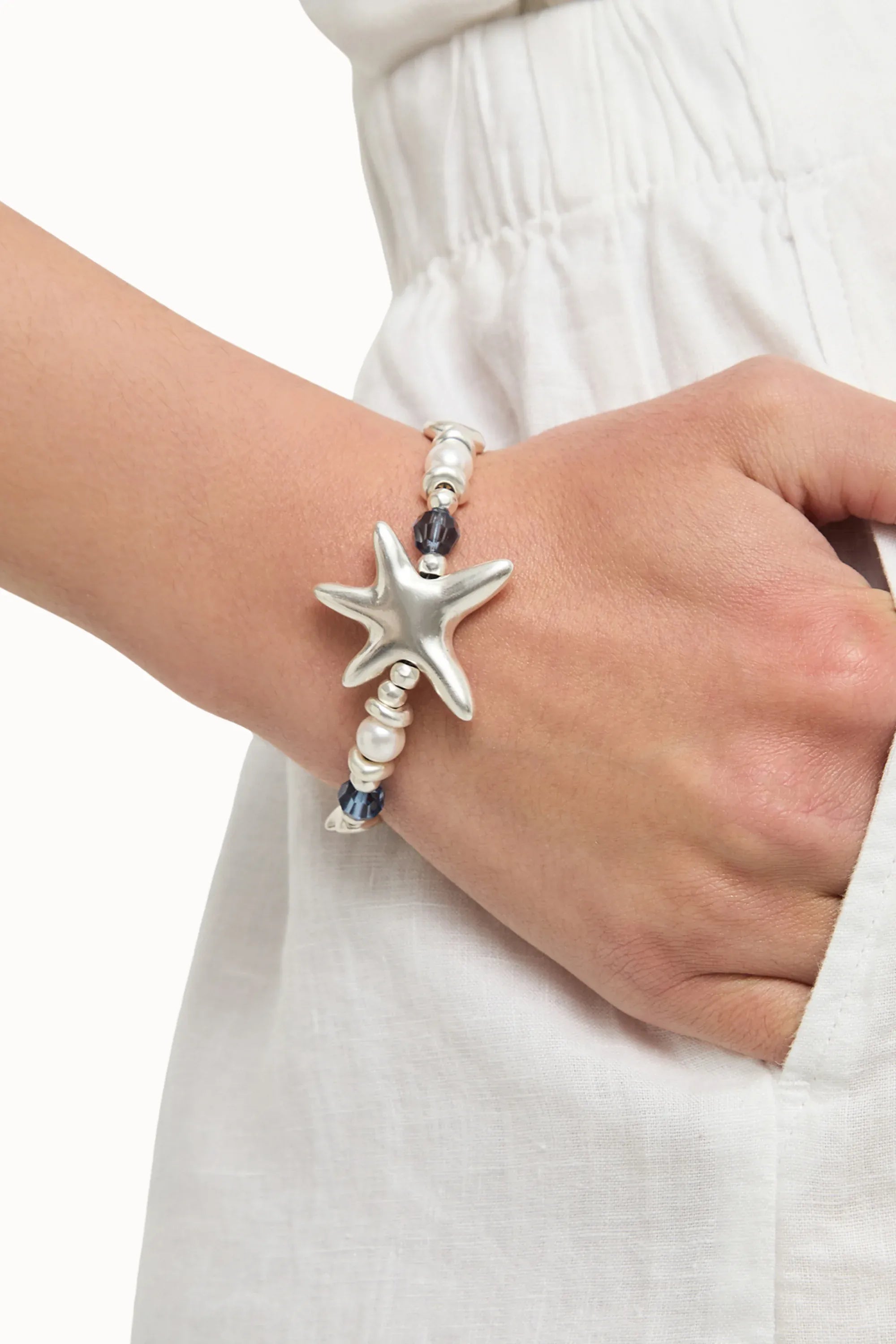 éBoutiké Bracelet Starblue Elastic bracelet with blue crystals and starfish