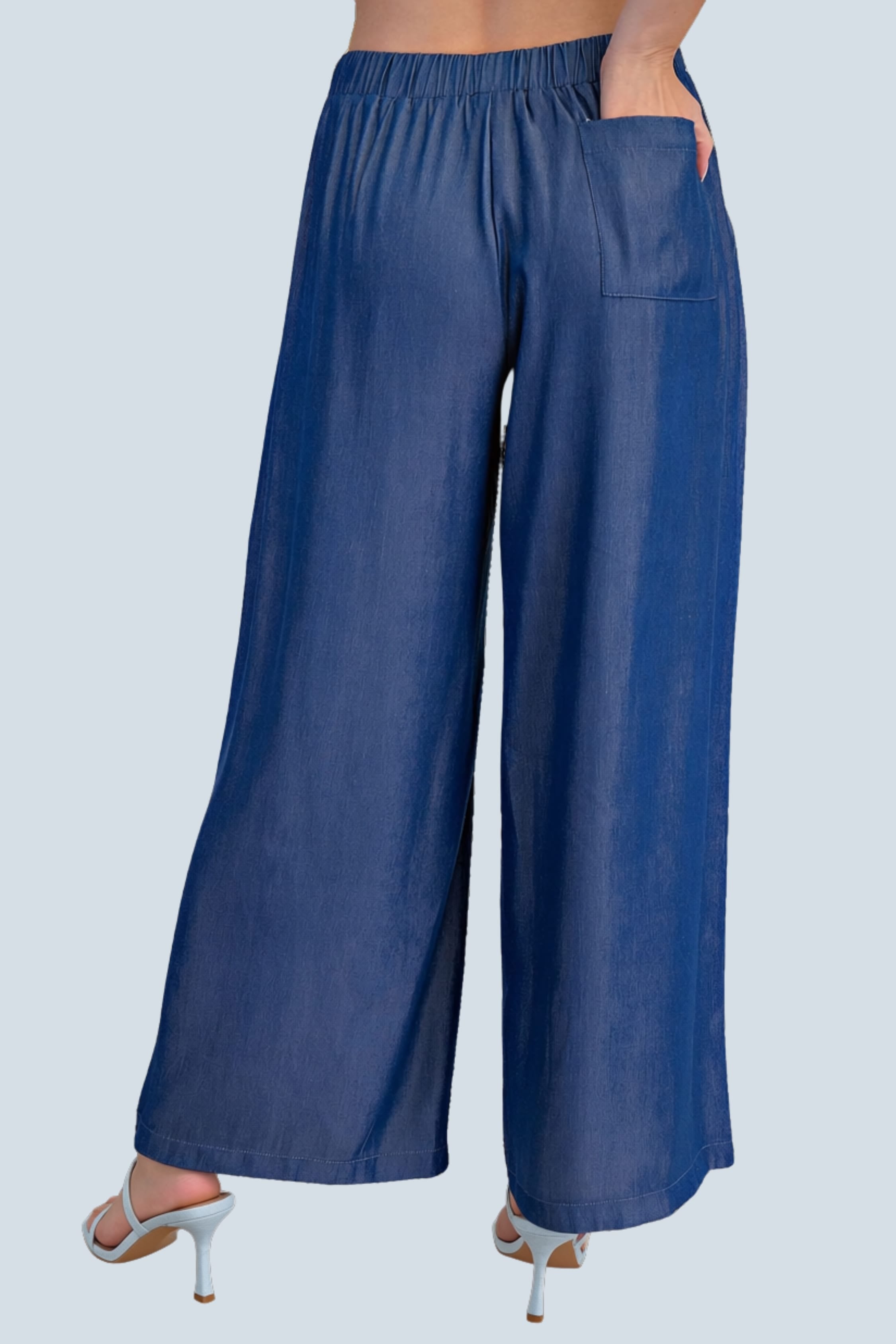 eBoutike Bottom Elastic Band Drawstring Wide Pants