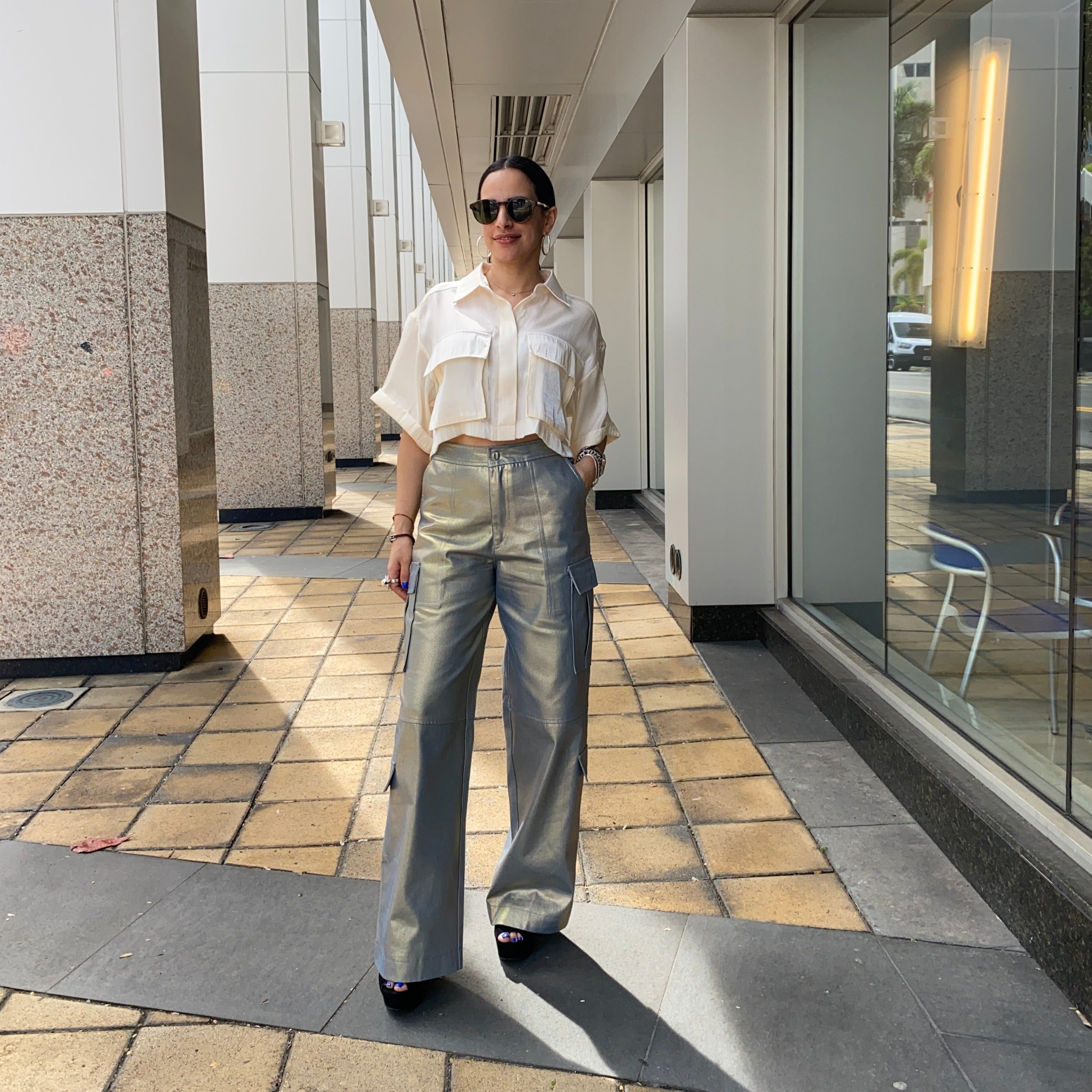 Cargo Lurex Wide Pant - éBoutiké