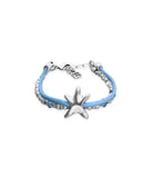 UNOde50 Bracelet Sisterstar Blue silk thread and metal bracelet with starfish