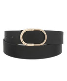 eBoutike Belt Half Hammered Oval Buckle Belt