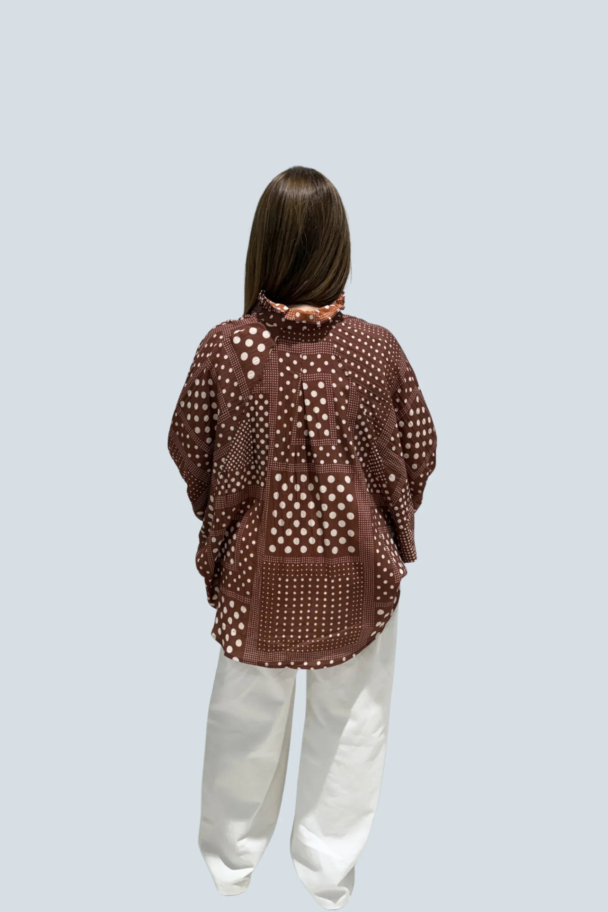 eBoutike Top Balloon Sleeve Button Front Shirt