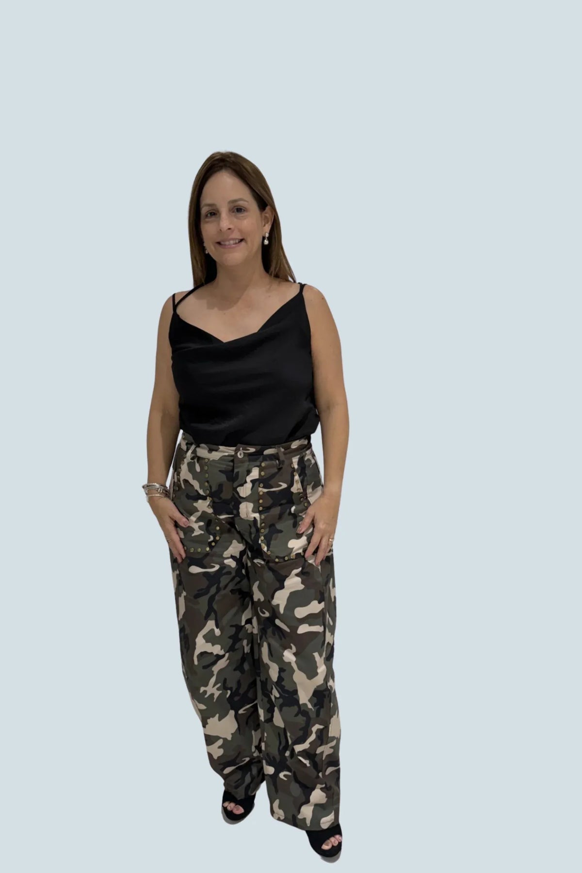 eBoutike Bottom Camouflage Barrel Pants Olive Camo / S/M