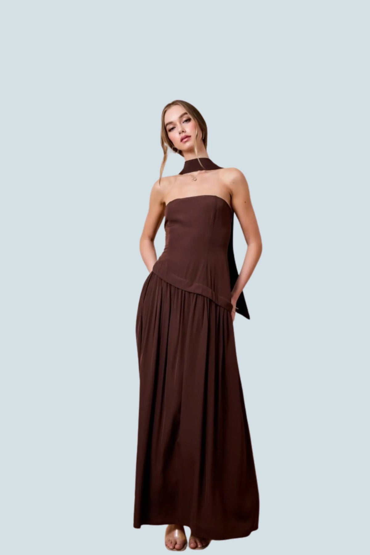 eBoutike Dress Asymmetrical Drop Waist Midi Maxi Dress