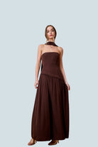 eBoutike Dress Asymmetrical Drop Waist Midi Maxi Dress