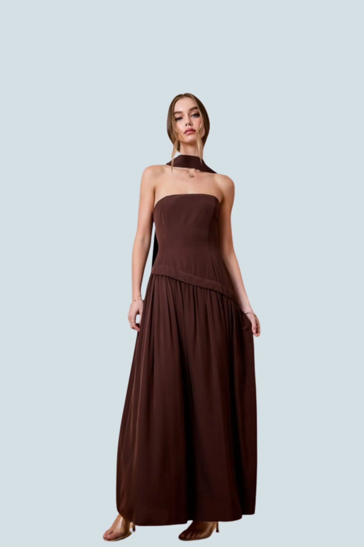 eBoutike Dress Asymmetrical Drop Waist Midi Maxi Dress